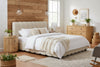 Harris Modern Off-White Fabric Bed