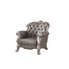 ACME Dresden Synthetic Leather & Vintage Bone White Chair with Pillow Model 58177