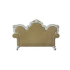 ACME Picardy Butterscotch Synthetic Leather & Antique Pearl Loveseat with 3 Pillows Model 58211