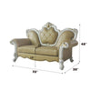 ACME Picardy Butterscotch Synthetic Leather & Antique Pearl Loveseat with 3 Pillows Model 58211