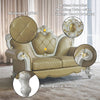 ACME Picardy Butterscotch Synthetic Leather & Antique Pearl Loveseat with 3 Pillows Model 58211