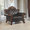 ACME Picardy Synthetic Leather & Honey Oak Chair with Pillow Model 58222