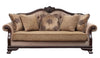 ACME Chateau De Ville Fabric & Espresso Sofa with 5 Pillows(Same LV01588) Model 58265
