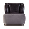 ACME Decapree Antique Slate Top Grain Leather & Gray Velvet Accent Chair Model 59270