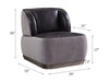 ACME Decapree Antique Slate Top Grain Leather & Gray Velvet Accent Chair Model 59270