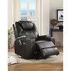 ACME Waterlily Black Synthetic Leather Motion Rocker Recliner with Swivel Model 59277