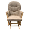 ACME Rehan Taupe Microfiber & Natural Oak Glider Chair & Ottoman Model 59332
