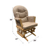 ACME Rehan Taupe Microfiber & Natural Oak Glider Chair & Ottoman Model 59332