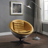 ACME Brancaster Turmeric Top Grain Leather & Aluminum Accent Chair Model 59664