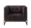 ACME Sagat Antique Ebony Top Grain Leather & Rustic Oak Accent Chair Model 59667