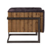 ACME Sagat Antique Ebony Top Grain Leather & Rustic Oak Accent Chair Model 59667