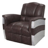 ACME Brancaster Retro Brown Top Grain Leather & Aluminum Accent Chair Model 59716