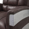 ACME Brancaster Retro Brown Top Grain Leather & Aluminum Accent Chair Model 59716