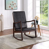 ACME Raina Dark Brown Synthetic Leather & Espresso Rocking Chair Model 59935