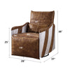 ACME Qalurne Two Tone Mocha Top Grain Leather & Aluminum Power Motion Recliner with Swivel Model 59942