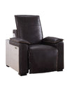 ACME Nernoss Dark Grain Brown Leather & Aluminum Power Motion Recliner Model 59943