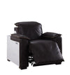 ACME Nernoss Dark Grain Brown Leather & Aluminum Power Motion Recliner Model 59943