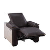 ACME Nernoss Dark Grain Brown Leather & Aluminum Power Motion Recliner Model 59943