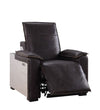 ACME Nernoss Dark Grain Brown Leather & Aluminum Power Motion Recliner Model 59943