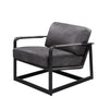 ACME Locnos Gray Top Grain Leather & Black Accent Chair Model 59944