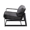 ACME Locnos Gray Top Grain Leather & Black Accent Chair Model 59944