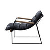 ACME Luberzo Distress Espresso Top Grain Leather & Matt Iron Accent Chair Model 59946