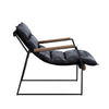 ACME Luberzo Distress Espresso Top Grain Leather & Matt Iron Accent Chair Model 59946