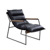 ACME Luberzo Distress Espresso Top Grain Leather & Matt Iron Accent Chair Model 59946