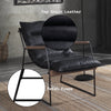 ACME Luberzo Distress Espresso Top Grain Leather & Matt Iron Accent Chair Model 59946