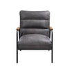 ACME Nignu Gray Top Grain Leather & Matt Iron Accent Chair Model 59950