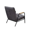ACME Nignu Gray Top Grain Leather & Matt Iron Accent Chair Model 59950