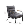 ACME Nignu Gray Top Grain Leather & Matt Iron Accent Chair Model 59950