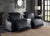 ACME Misezon Black Top Grain Leather & Aluminum Power Motion Recliner Model 59952