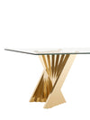 Modrest Buquet Glam Glass & Champagne Gold Rectangular Dining Table Model VGZA-T124-GLD