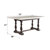 ACME Gerardo White Natural Marble Top & Weathered Espresso Dining Table Model 60820