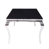 ACME Fabiola Stainless Steel & Black Glass Dining Table Model 62070