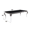 ACME Fabiola Stainless Steel & Black Glass Dining Table Model 62070