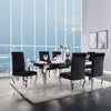 ACME Fabiola Stainless Steel & Black Glass Dining Table Model 62070