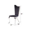 ACME Cyrene Fabric & Stainless Steel Side Chair (Set-2) Model 62079