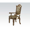 ACME Vendome Bone Synthetic Leather & Gold Patina Arm Chair (Set-2) Model 63004