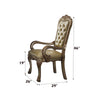ACME Dresden Bone Synthetic Leather & Gold Patina Arm Chair (Set-2) Model 63154