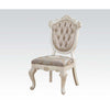 ACME Chantelle Rose Gold Synthetic Leather & Pearl White Side Chair (Set-2) Model 63542