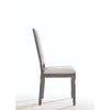 ACME Leventis Cream Linen & Weathered Gray Side Chair (Set-2) Model 66182
