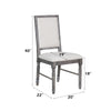 ACME Leventis Cream Linen & Weathered Gray Side Chair (Set-2) Model 66182