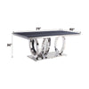 ACME Nasir White Engineered Stone & Mirrored Silver Dining Table Model 68255