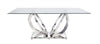 ACME Finley Clear Glass & Mirrored Silver Dining Table Model 68260