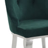 ACME Dekel Green Fabric & Stainless Steel Side Chair (Set-2) Model 70142