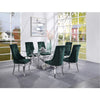 ACME Dekel Green Fabric & Stainless Steel Side Chair (Set-2) Model 70142