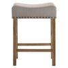 ACME Martha II Tan Linen & Weathered Oak Counter Height Stool (Set-2) Model 70833