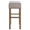 ACME Martha II Tan Linen & Weathered Oak Counter Height Stool (Set-2) Model 70833